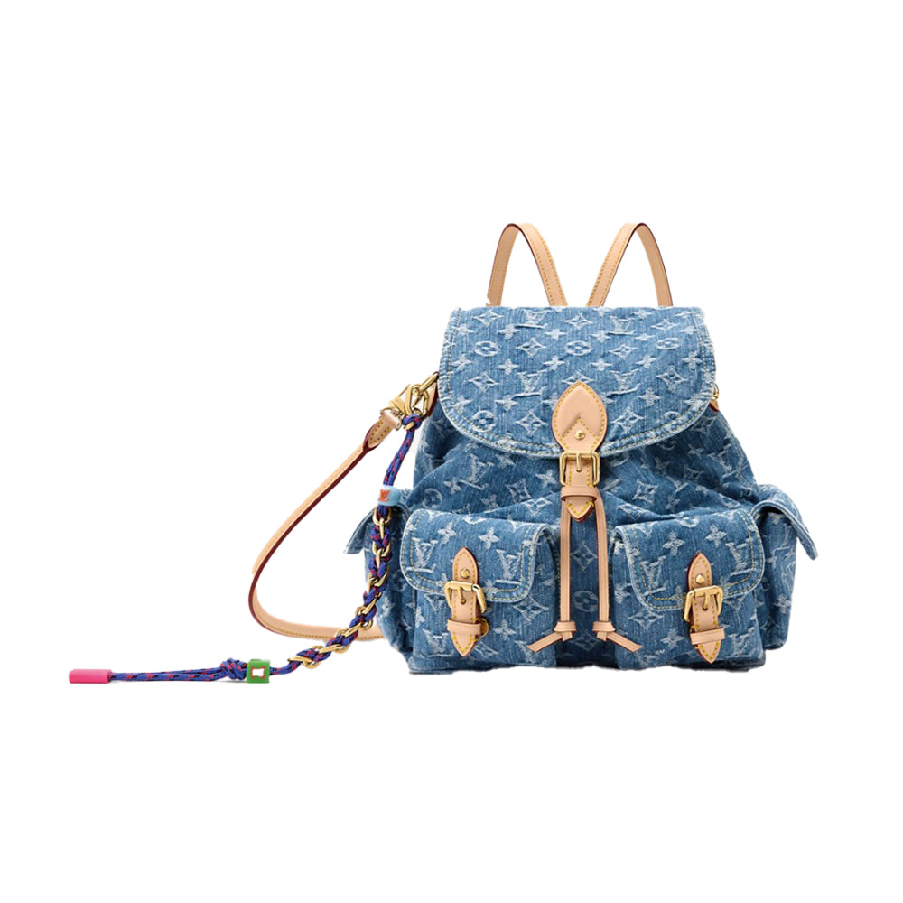 루이비통 몽수리 카고 백팩 모노그램 워시드 데님
