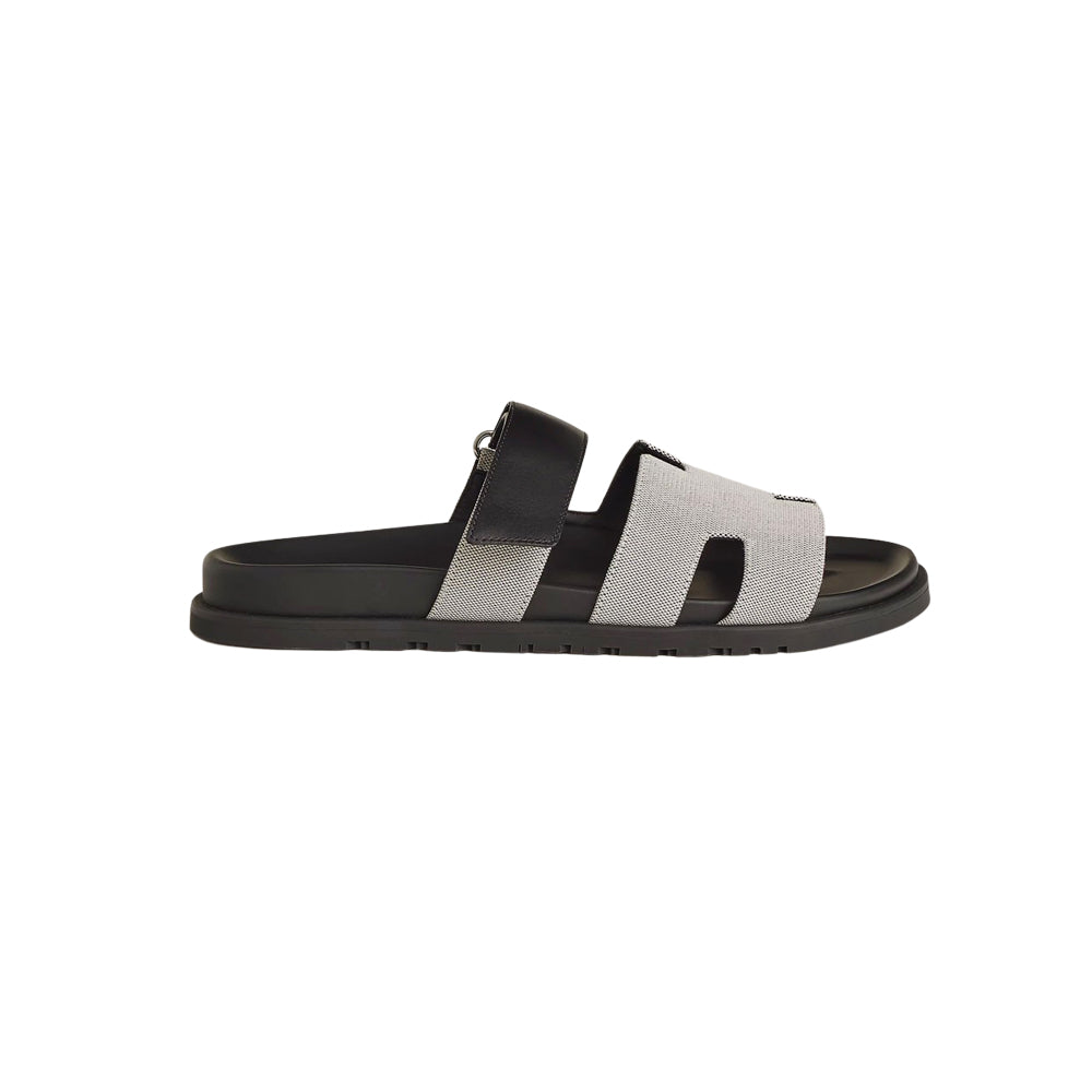 에르메스 시프레 샌들 캔버스 카프스킨 & 프루누아 누아