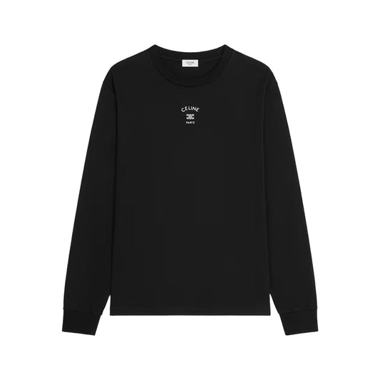 셀린느 롱슬리브 티셔츠 코튼 저지 블랙 화이트(국내배송)(당일배송)