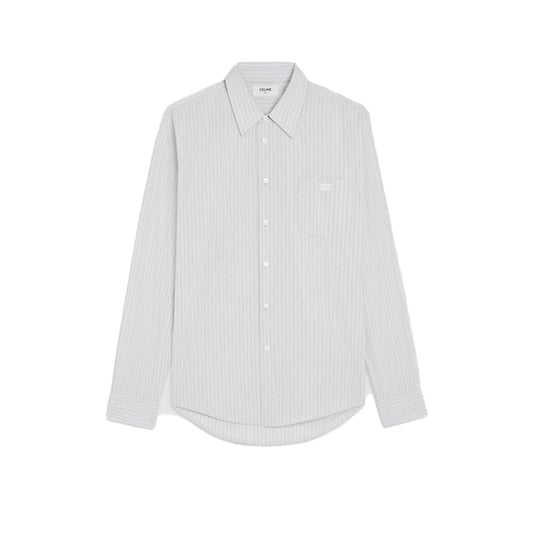 셀린느 루즈 셔츠 스트라이프 코튼 포플린 초크 펄(국내배송)(당일배송)