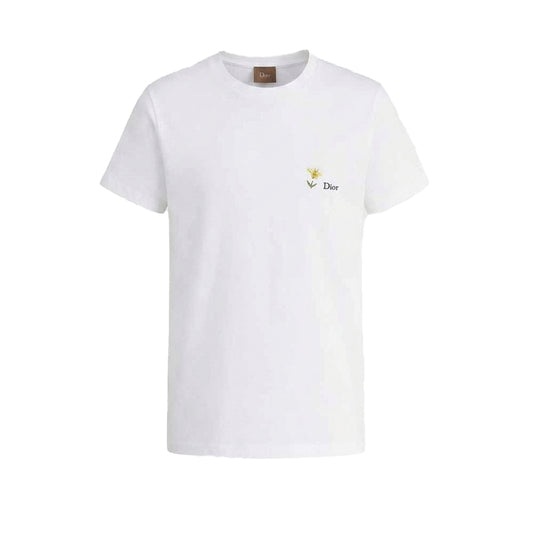 디올 데이지 자수 레귤러 핏 화이트 코튼 저지 티셔츠(국내배송)(당일배송)
