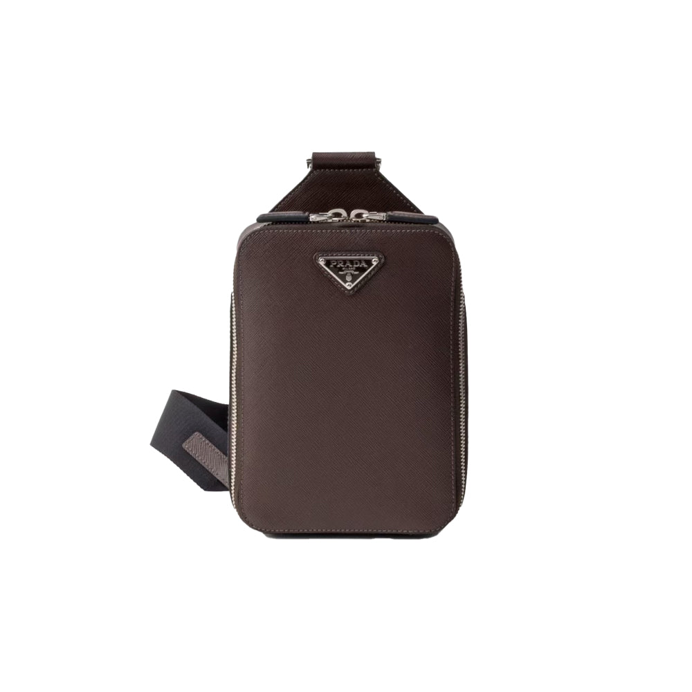 프라다 브리크 사피아노 가죽 백 Coffee 다크 브라운