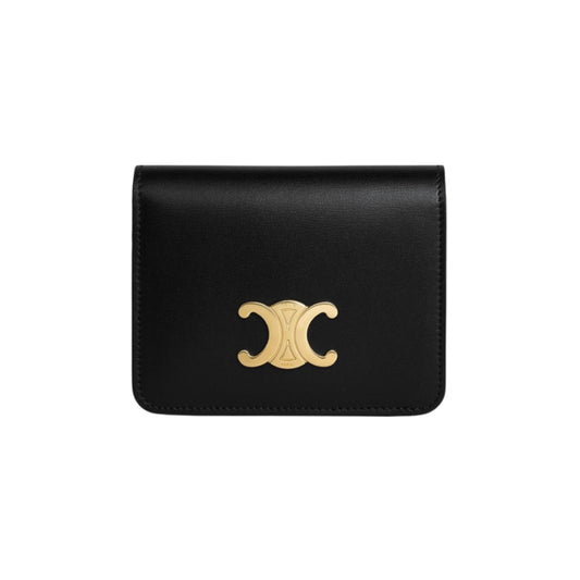 셀린느 트리옹프 샤이니 카프스킨 컴팩트 지갑 블랙(국내배송)(당일배송)