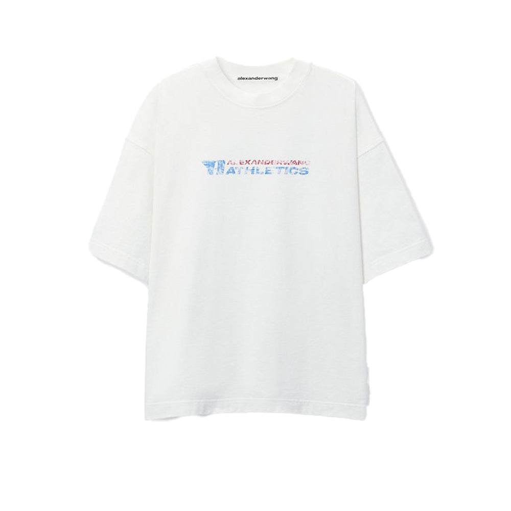 알렉산더 왕 애슬레틱스 로고 프린트 코튼 티셔츠(국내배송)(당일배송)